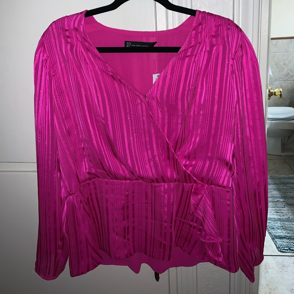 Hot pink glitter top